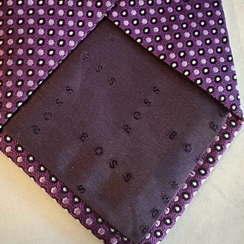 Hugo Boss Silk Purple & Black & Pink 3” Wide - Picture 2 of 3